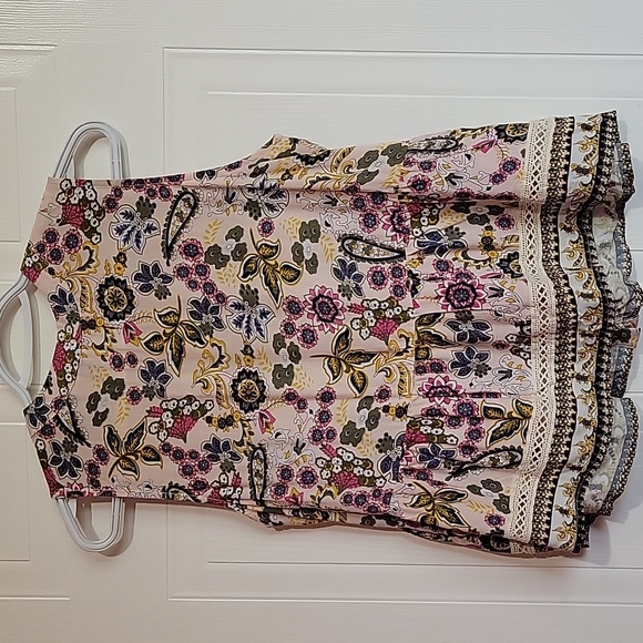 Anthropologie Blue Lace Floral Peblum Sleeveless Blouse US S - Picture 5 of 10